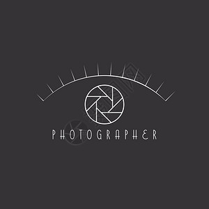 相机的光圈作为摄影师网站标志的眼睛图片