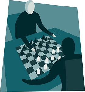 下棋的两个对手的倾斜图像背景图片