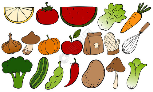 不同种类的水果和蔬菜图片