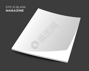 平装3D空白杂志或小册子封面模型现实矢量EP设计图片