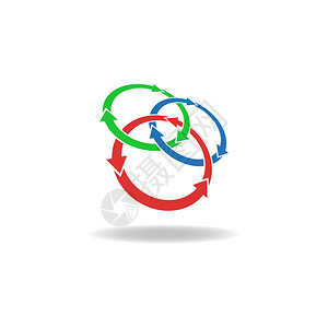 T3首都机场T3圆箭头环形徽标循环周期三个元插画