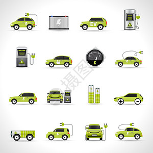 电动汽车生态能源运输图标设置了孤图片