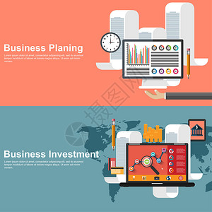 EPS10商业规划和全球投资的简单设计概念图片