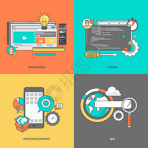 用于网站和应用程序设计和开发SEO移动网站和应用程图片
