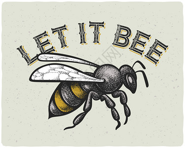 用虚点手工制作的风格和滑稽引语让蜜蜂来绘制蜜蜂矢背景图片