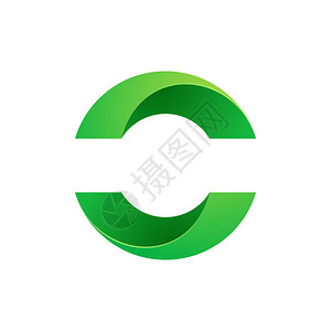 抽象球体生态绿色标志矢量图图片