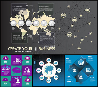 企业信息图表矢量图片