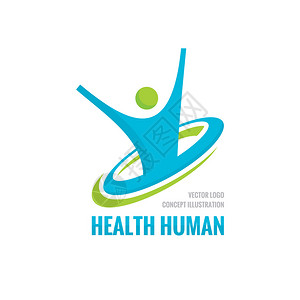健康人类矢量标志概念插画人物创意标志运动健身标志图标矢量标志模背景图片