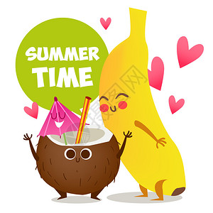 夏季时间夏季插图健康食品夏季图片