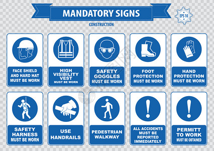 强制标志建筑健康工业应用中使用的安全标志图片