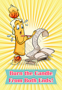 从两端燃烧蜡烛插图背景图片