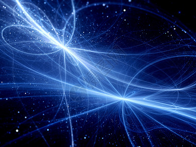 蓝光星际轨道曲线计算机生成抽象背景的蓝光相图片