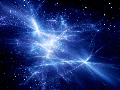 星云中的蓝色发光能源场图片