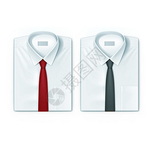 红色和黑色领带的经典男子衬衫图片