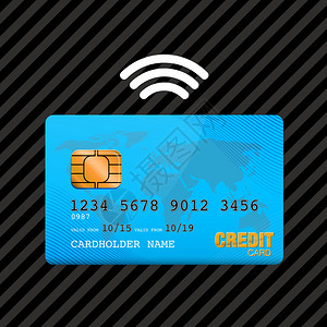 蓝色信用卡支付图片