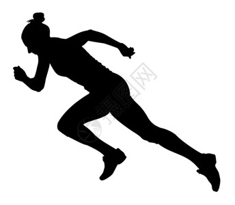 跑步慢跑女人剪影图片