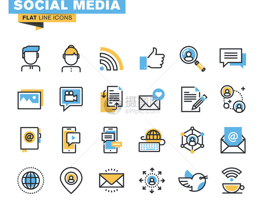 社交媒体社交网络通信数字营销网站和移动网站和应图片