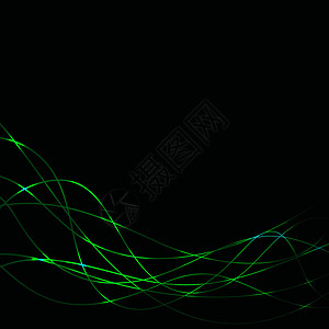 绿色激光波的深暗背图片
