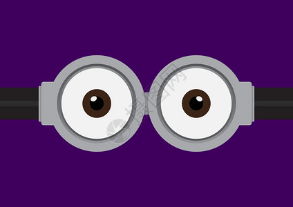 紫色背景上有两只眼睛的护目镜的矢量图解图片