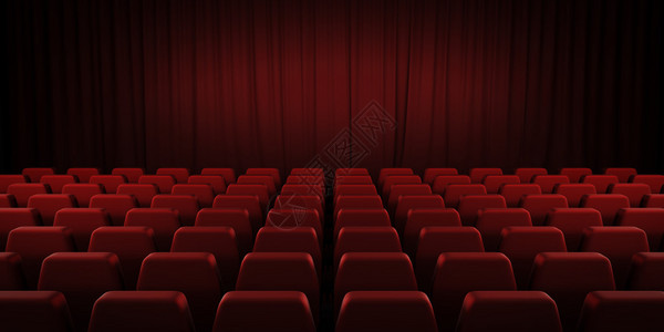 傣族歌舞封闭的剧院红色窗帘和座椅3d渲染图像设计图片