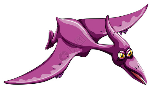 带翅膀的紫色恐龙图图片