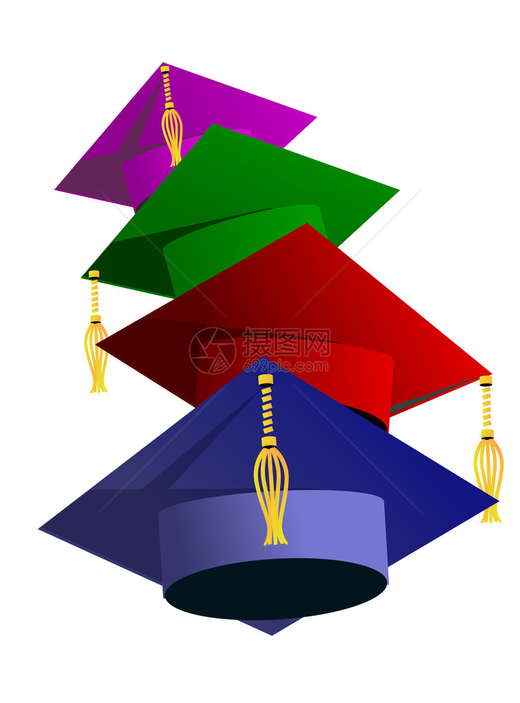 毕业帽矢量图教育帽学生或学校和学院的帽子符号孤立的毕业帽教育帽子符号大学帽子剪影孤立的图片