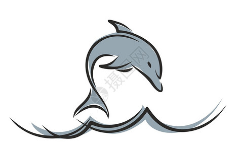 跳跃中的海豚标志图片