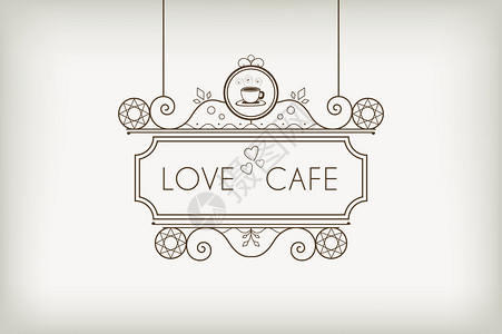 咖啡馆或餐馆户外广告的虚拟招牌Victor图片