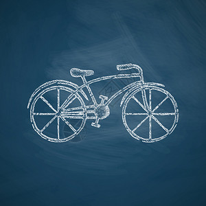 自行车图标手绘矢量图黑板设计图片