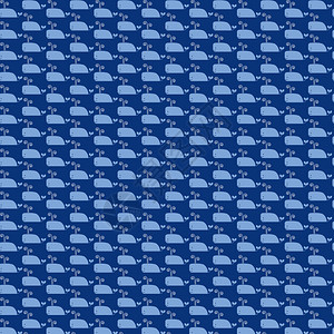 海鲸蓝色无缝模式矢量图图片