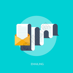 矢量图平面背景与信封电子邮件概念背景垃圾邮件和短信写作图片
