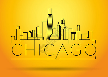 带有地形图设计的芝加哥市线背景图片