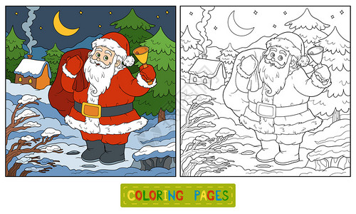 彩色书儿童游戏圣诞老图片