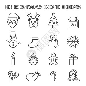 Christmas线图标图片