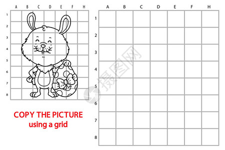 有趣的东方兔子游戏儿童喜悦的卡通复活式兔子拼图图片
