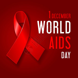 世界艾滋病日概念与红丝带艾滋病意识图片