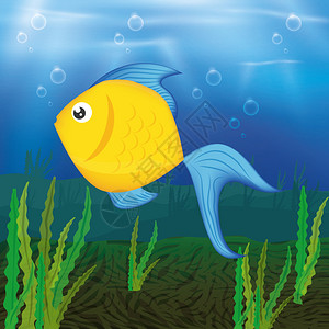 带鱼设计的海洋生命概念矢量图1图片