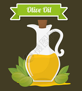 榨油含有机产品设计的橄榄油概念矢量图1插画