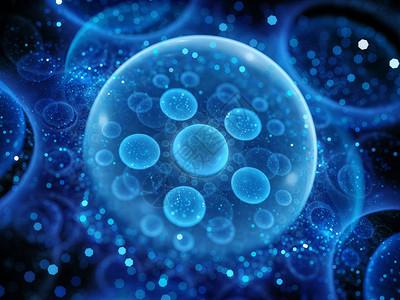 玻色子蓝色发光的平行宇宙泡模型计算机生设计图片