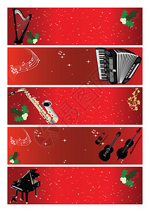 音乐横幅庆祝圣诞节图片