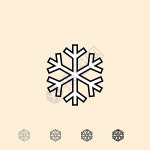 Snowflake图标四个不同厚度的矢量图标图片