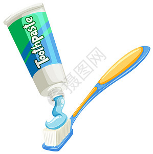 牙刷插图上的牙膏图片