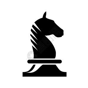 国际象棋的矢量标志马背景图片