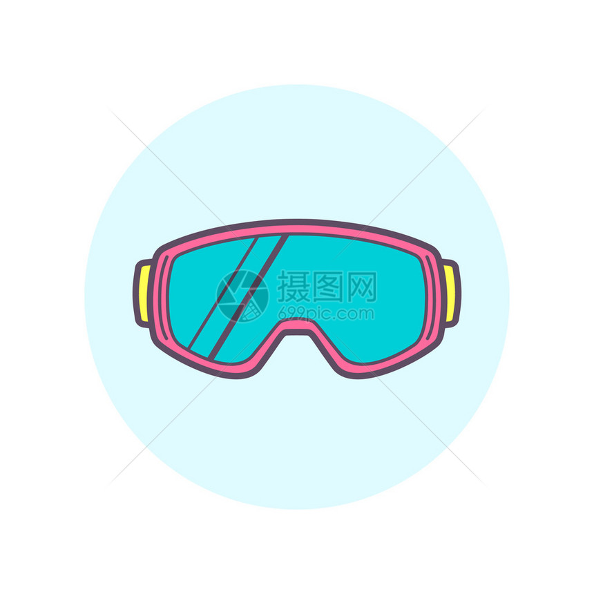 滑雪板和滑雪护目镜一图片