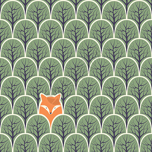 森林无缝模式的狐狸图片