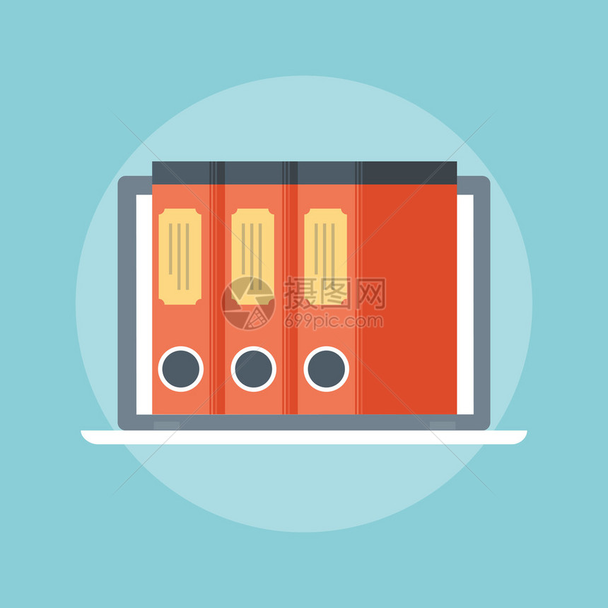 文件数据库平板彩色信息图形矢量图标网站移动媒图片