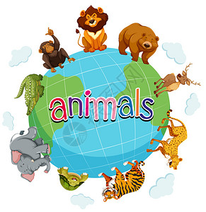 世界各地的野生动物图示全球图片