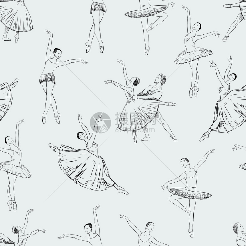 各种舞蹈姿势中的芭蕾舞图片