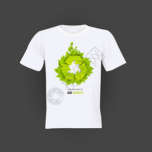 绿色生态循环T恤衫设图片