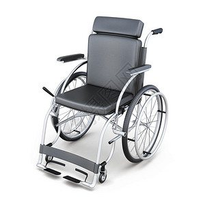 车座在白色背景上的轮椅3d渲染图像设计图片